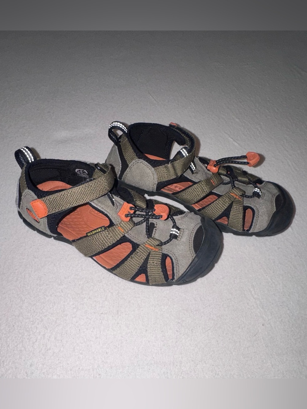 KEEN Seacamp II CNX children's outdoor sandals in dark olive size 2